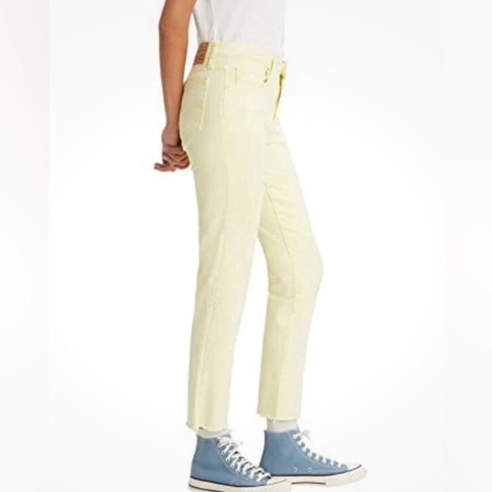 Levi's Women's 724 Straight Leg Jeans in Celandine Yellow Hazy Acid